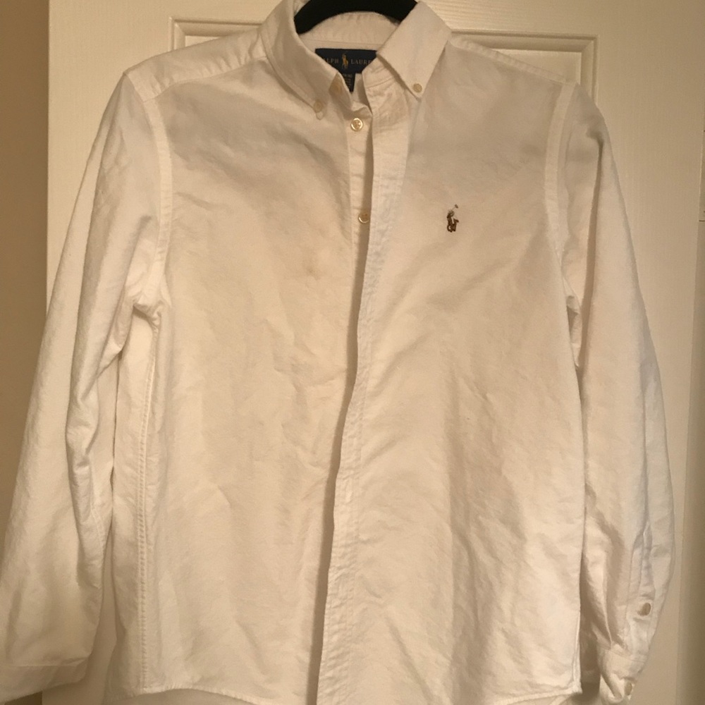 White Polo button-up, size L